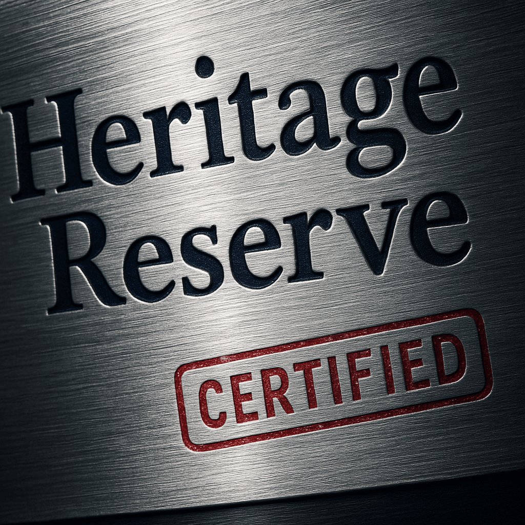 Heritage Reserve label detail